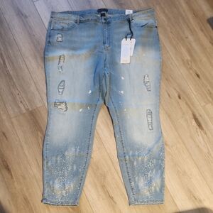 Distressed Light Blue Jeans